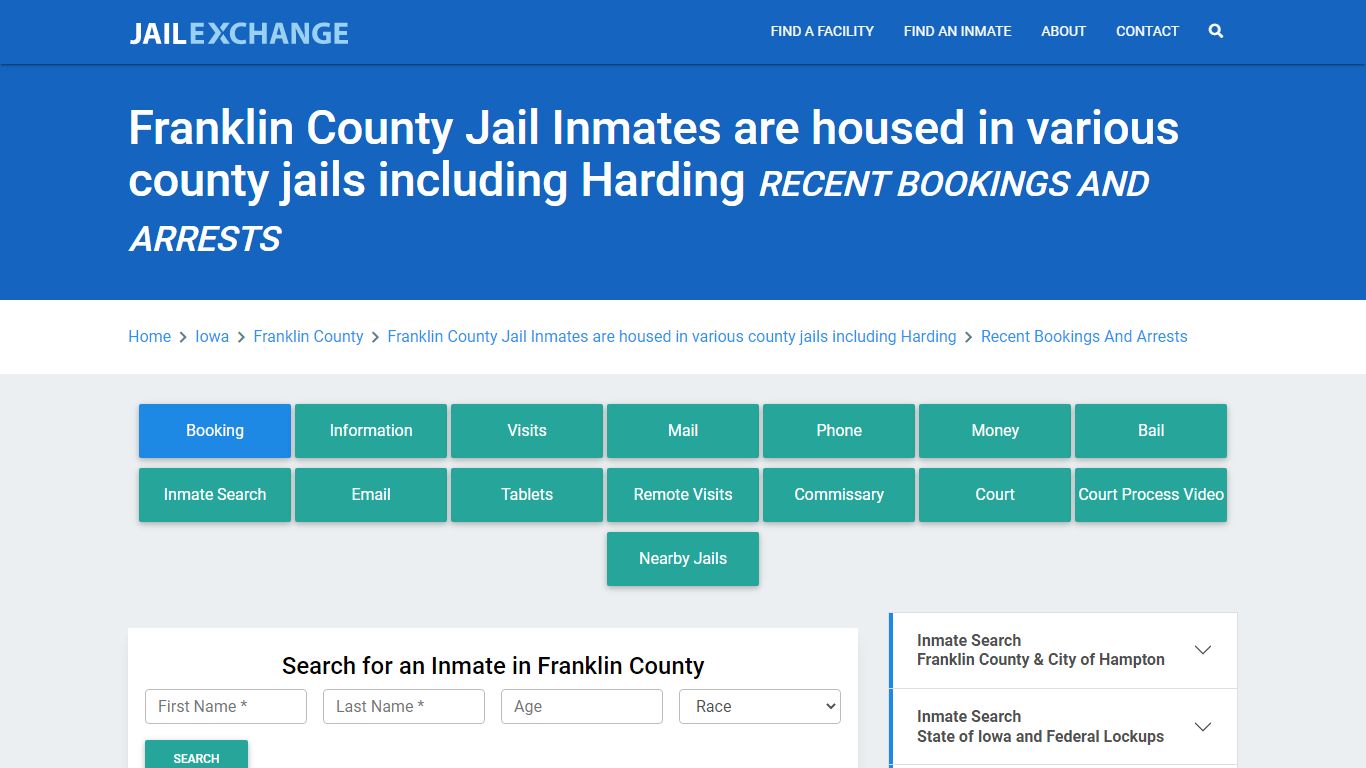 Franklin County Jail Inmates are housed in various county jails ...